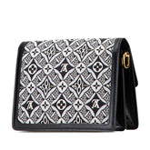 ルイ ヴィトン モノグラム ジャガード ドーフィーヌMM チェーン ショルダーバッグ M57211 ブラック ブルー キャンバス レザー レディース LOUIS VUITTON 【中古】